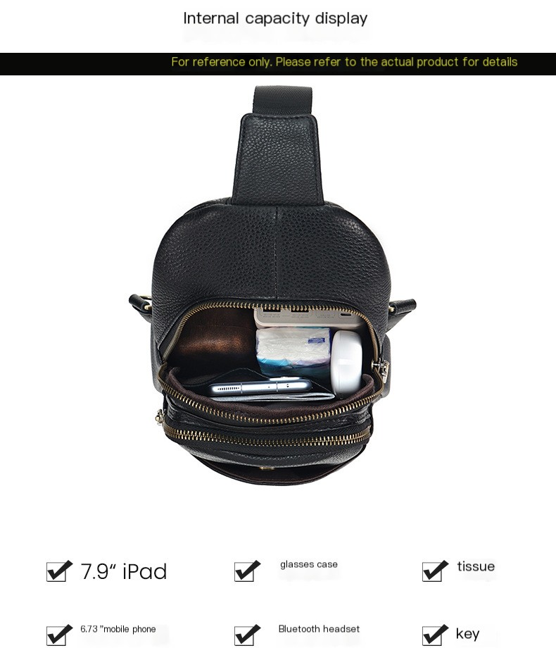 Fashion Men's Chest Leather Messenger Bag - Image 4