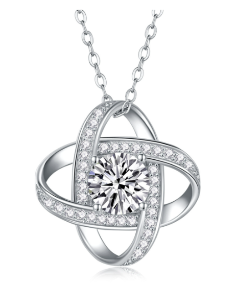 925 Silver Four-Leaf Clover Necklace with Diamonds