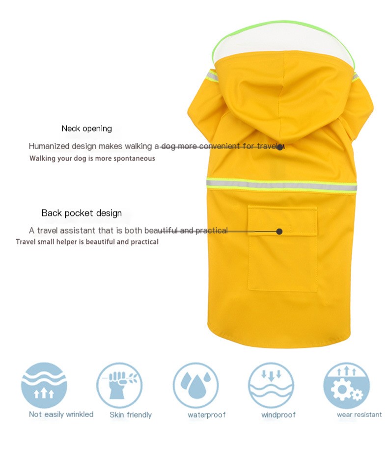 Dog Raincoat Yellow