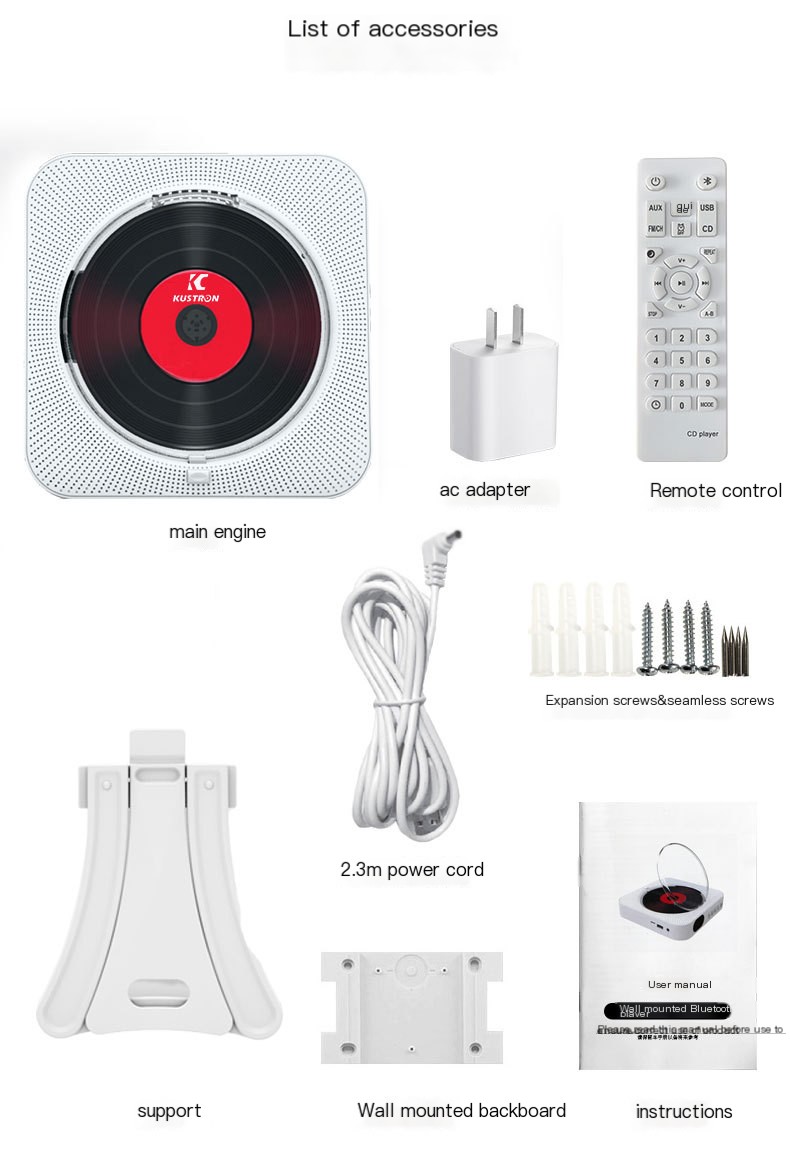 Home Wall-Mounted CD Bluetooth Speaker
