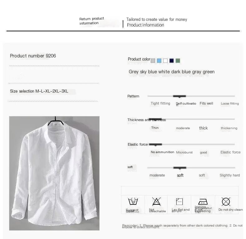 Cotton-linen long sleeve shirt image 3