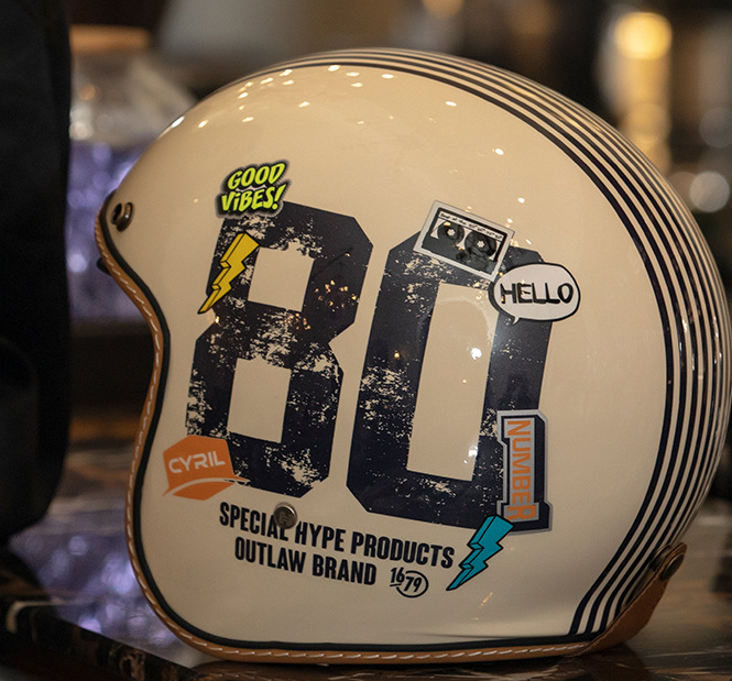 Cyril Vintage Motorcycle Helmet Side View