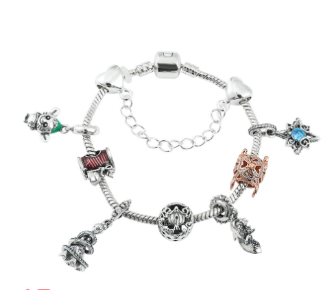 Skeleton Jack and Sally Charm Bracelet 4