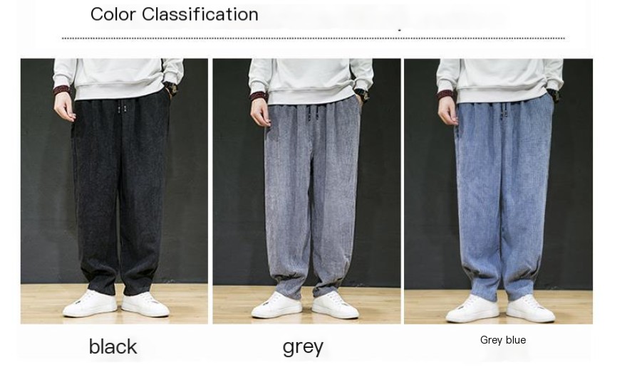 Stretchy fashionable comfortable loose retro men's casual pants