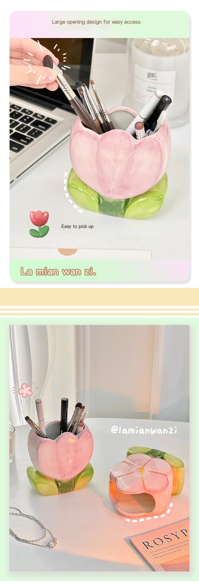 Colorful Flower Pen Holder