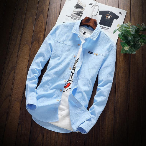 Men's Casual White Shirt Image 4