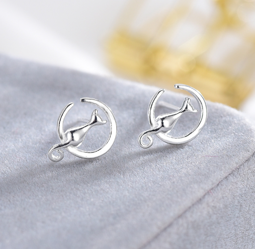 Cat Ear Studs in Gold