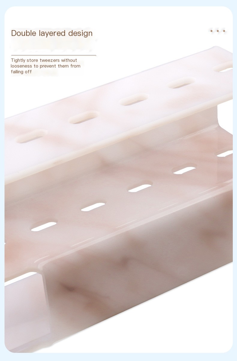 Pink Marble Eyelash Tweezer Holder 3