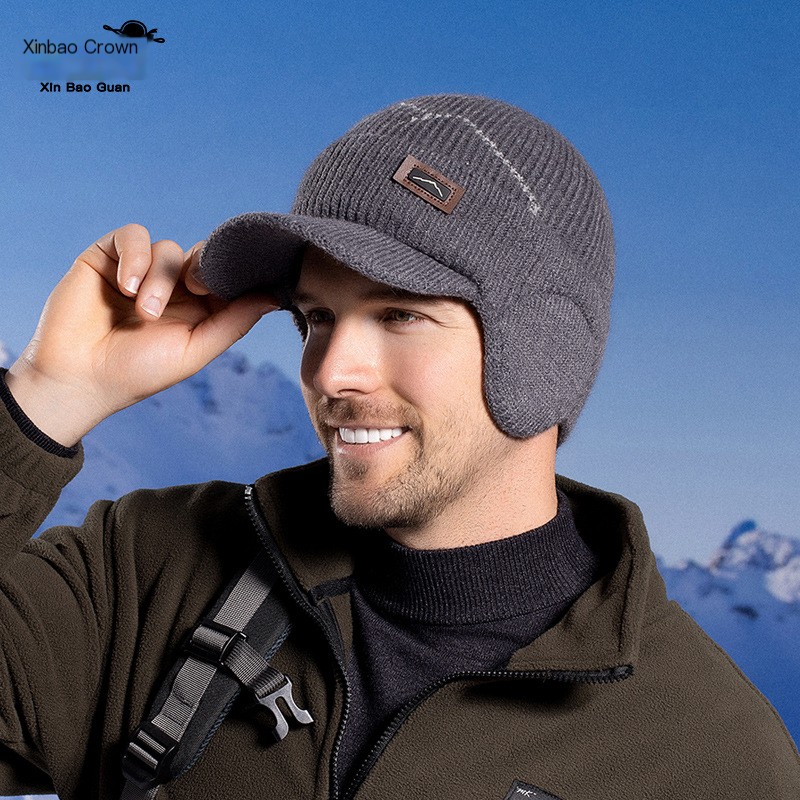 Gorro de inverno masculino azul escuro