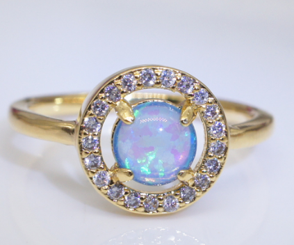 Couple Ring Blue Gold Plated