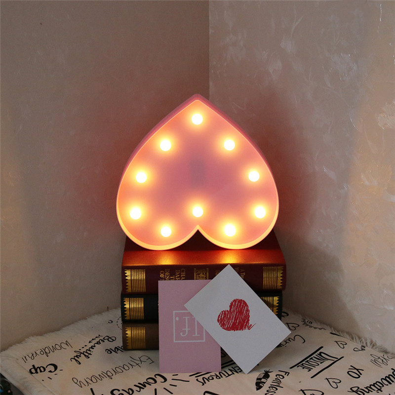 Heart Shaped Night Light - Red