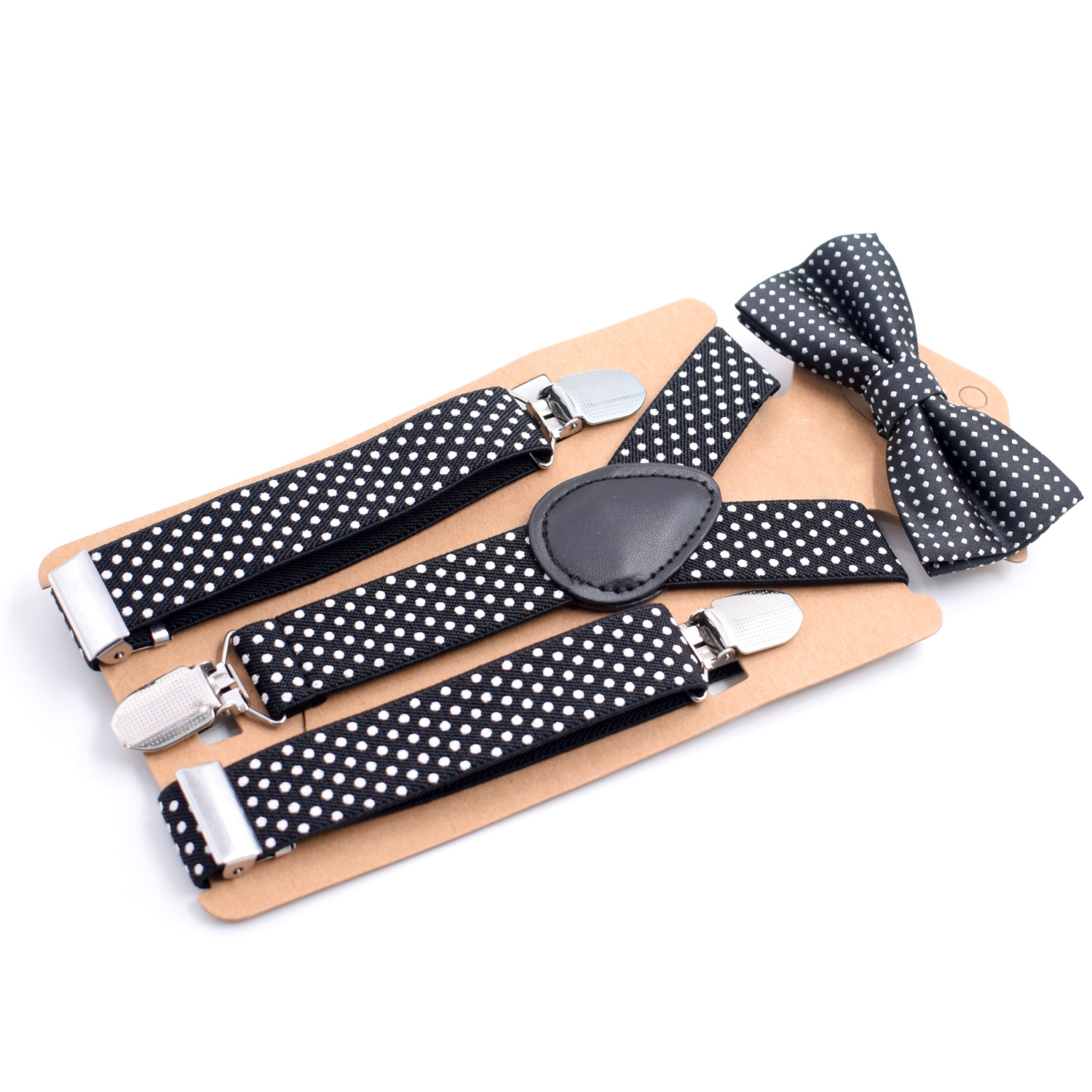 Three-clip Y-shaped Bow Tie Set Children's Shoulder Strap image