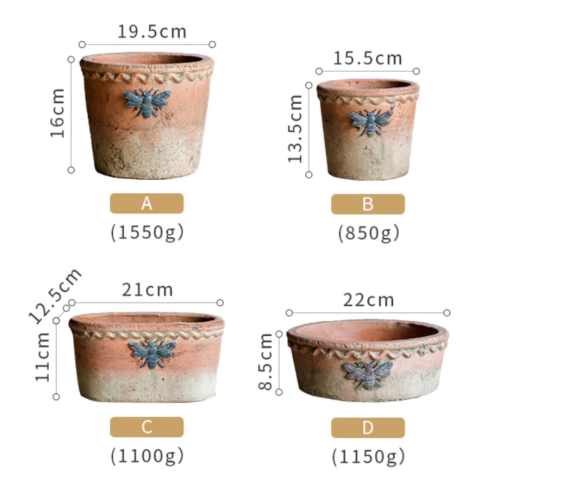 Antique Bee Flower Pot