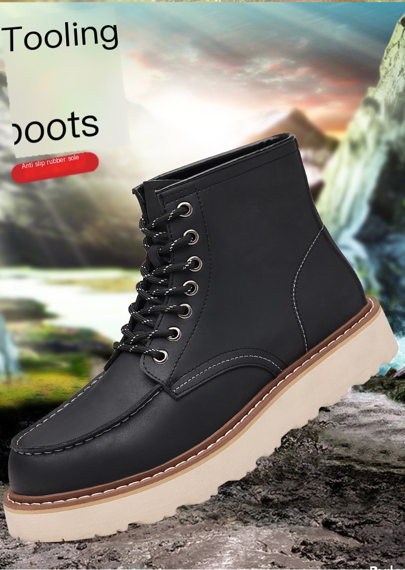 Mid-high men's British style tooling shoes 5