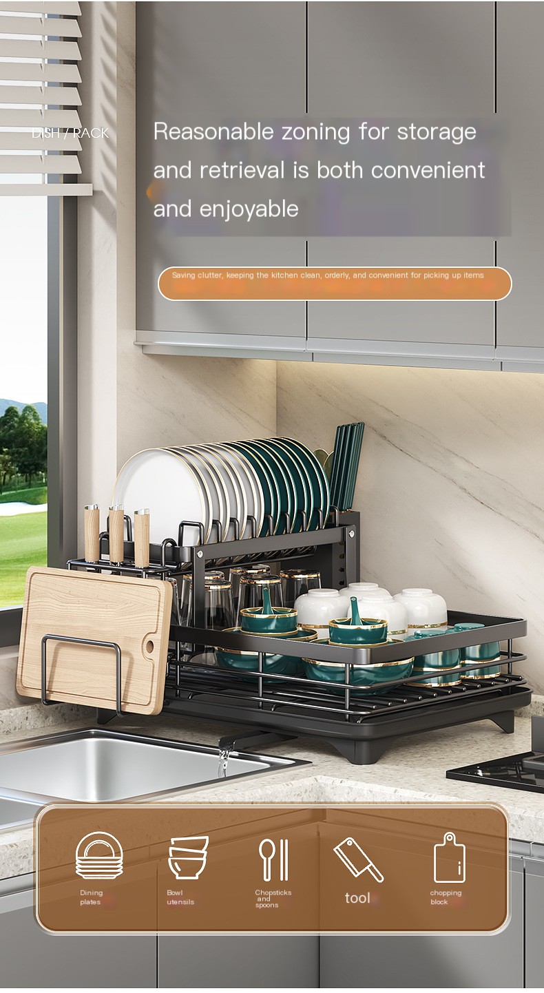 Stainless Steel Dish Rack in White