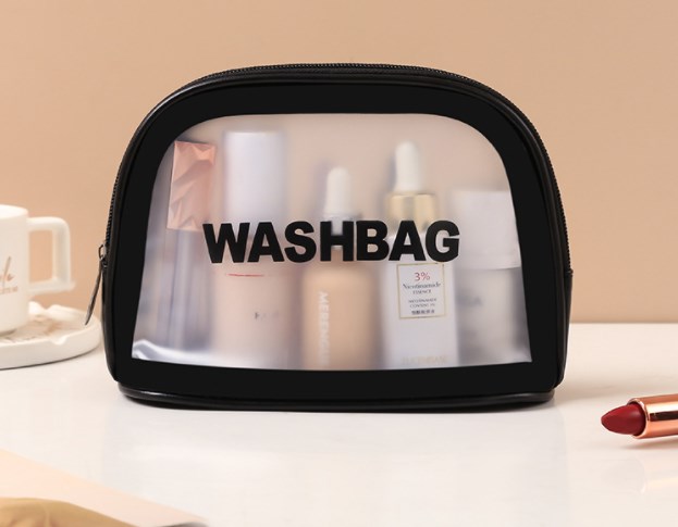 Clear Pink Toiletry Bag