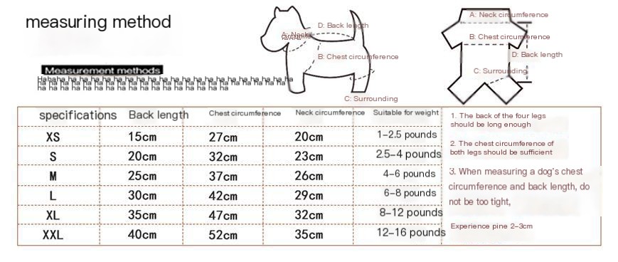 Teddy Red Riding Hood Bear Sling Size Chart