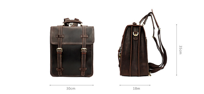 Leather Backpack in Dark Brown