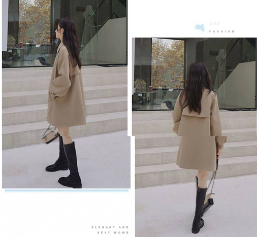 Women's Khaki Lantern Sleeve Windbreaker Jacket Image 3