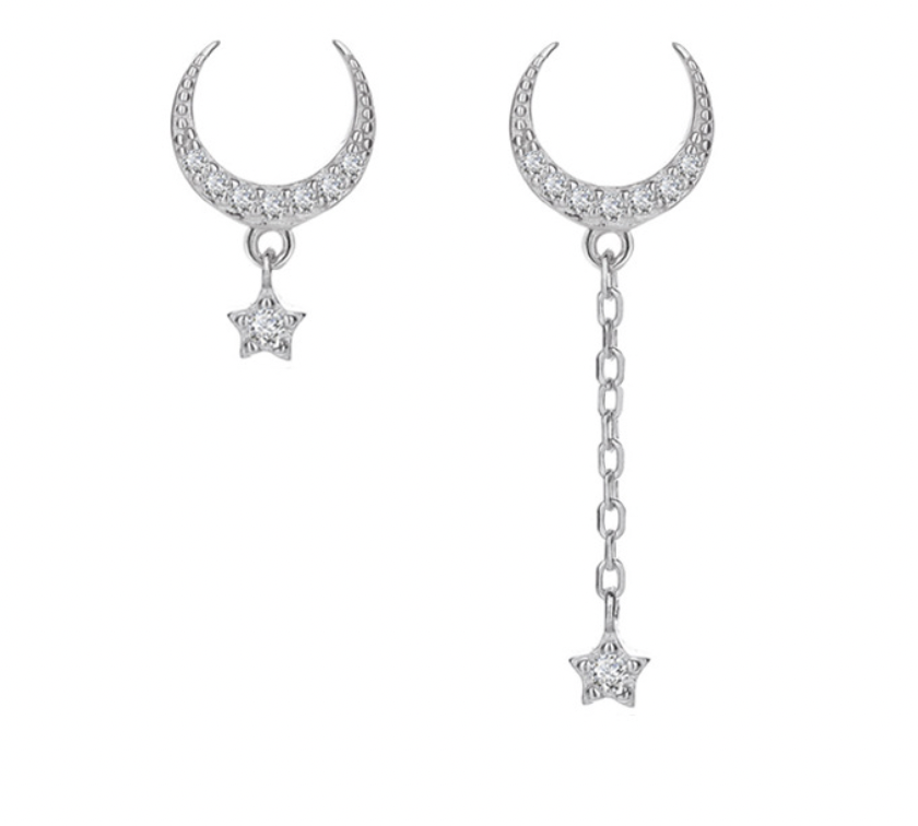 Moon Tassel Rose Gold Earrings