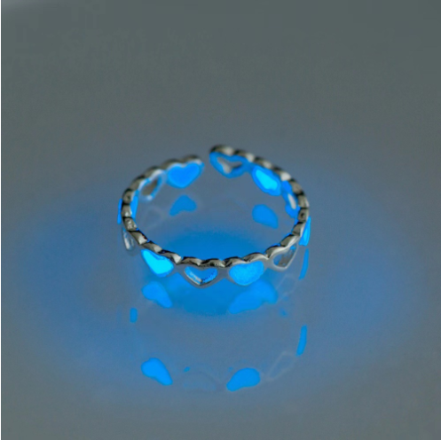 Glow-in-the-dark Heart Adjustable Ring 6