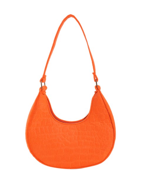 Crocodile Pattern Dumpling Bag - Black
