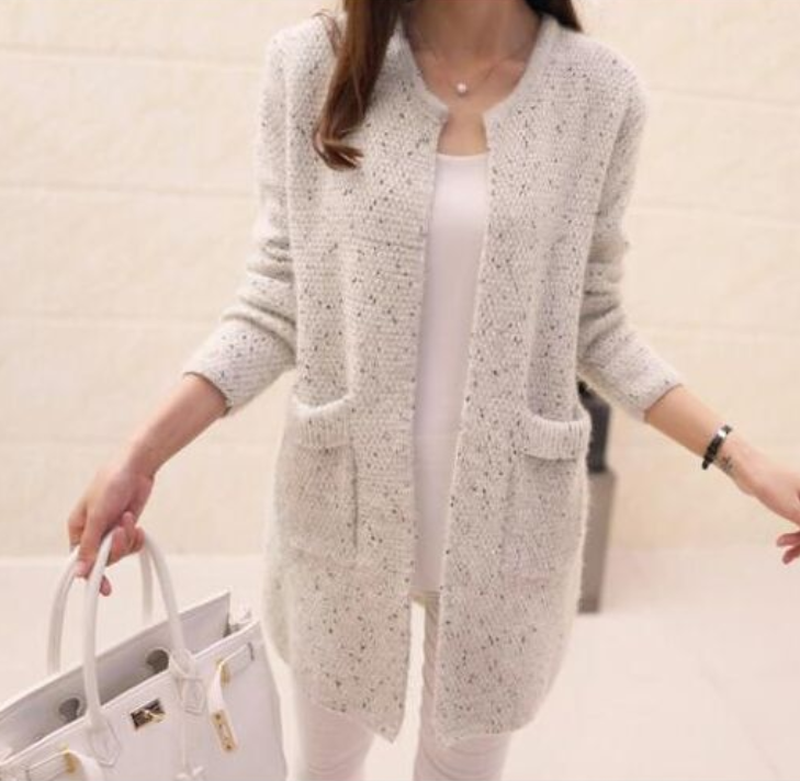 Mohair Pocket Cardigan Light Gray