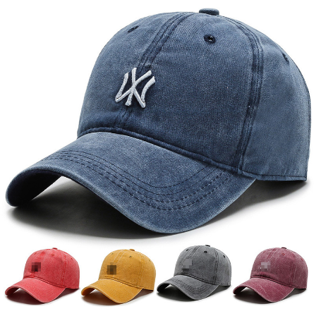 Hat fashion retro embroidered duckbill cap small label baseball cap men's washed cloth Korean version all-match sun protection denim sun hat image