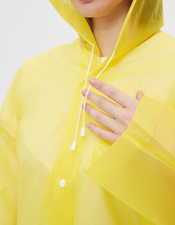 Windproof Rain Poncho for Adults, Reusable Waterproof with Hood and Adjustable Arms, EVA Material