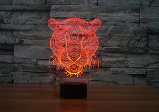 3D Lion Head Night Light
