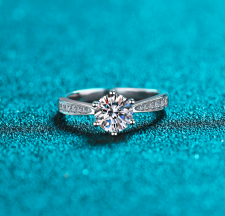 Close-up of Moissanite Ring