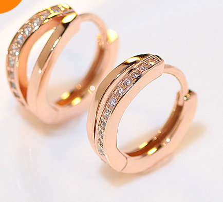 Rose Gold Zircon Earrings