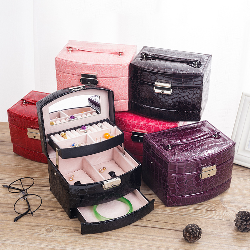 Crocodile Pattern Automatic Jewelry Box - Image 1