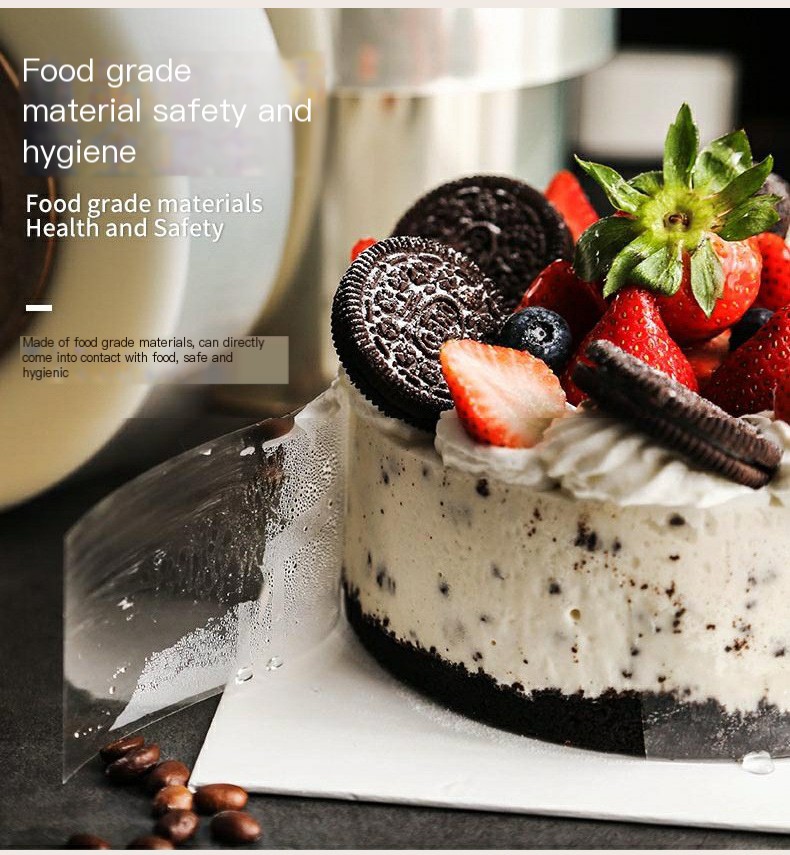 Hard Mu Si edge inch birthday cake transparent decoration 8*10cm plastic baking packaging factory spot wholesale