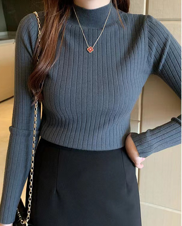 Sexy high neck slim short tie up top