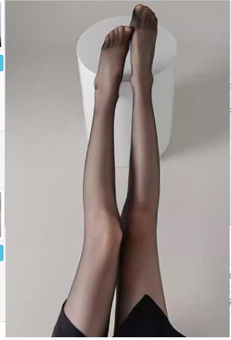 Socks/Bonasi Spring and Summer Ultra-thin Black Socks Black Crotch-Free Pantyhose Invisible Anti-Snag Silk Durable Stockings Thin Section (One Pair)