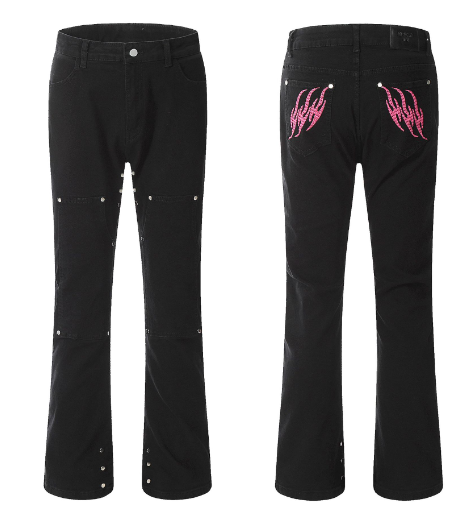 Wide-leg Denim Trousers