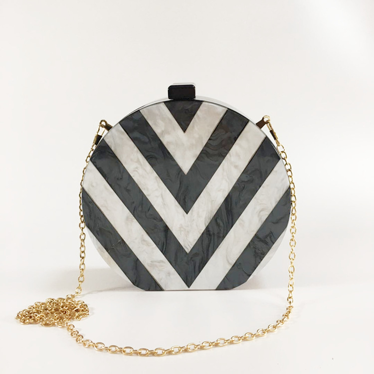 Stripes Acrylic Handbag Front View