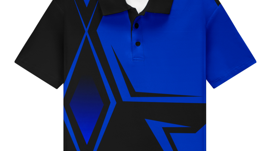 Children's short-sleeved polo shirt summer casual sports geometric pattern printed shirt fashionable lapel comfortable