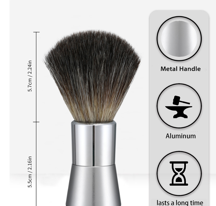 Stainless Steel Shaving Brush Black