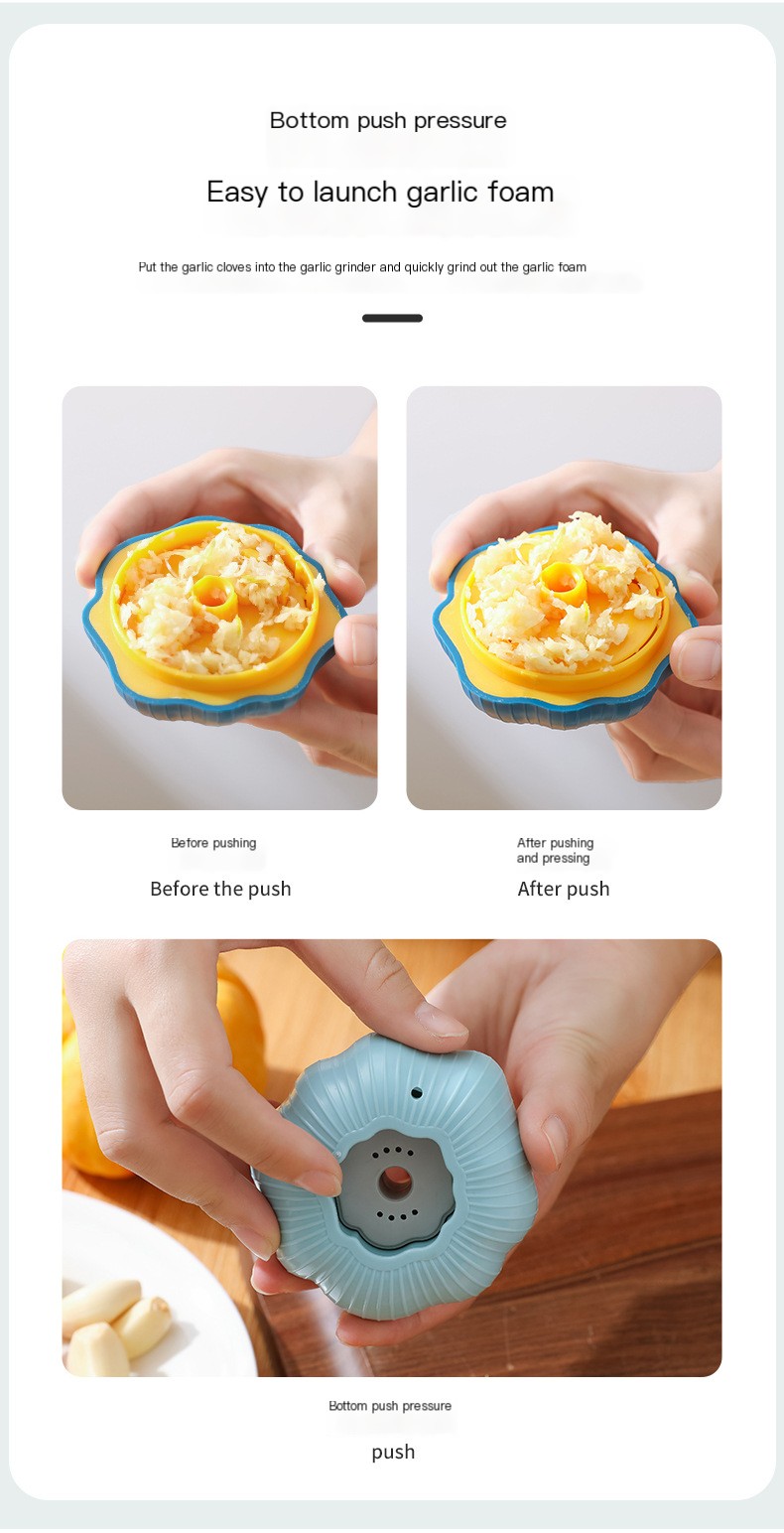 Grinding Garlic Press in use
