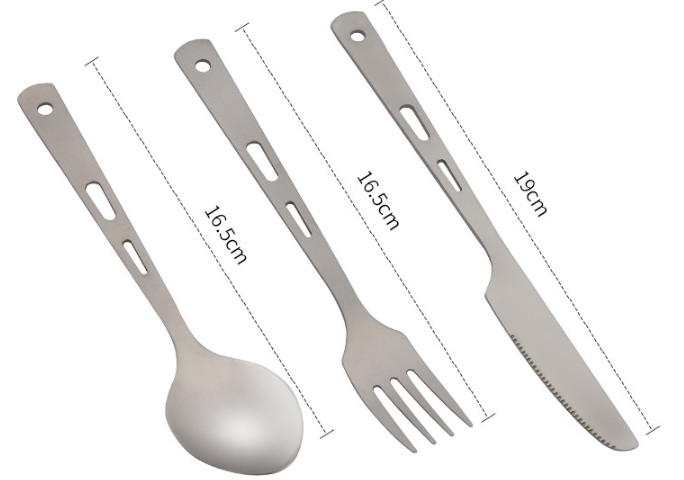 Titanium Knife, Fork, and Spoon Set 1