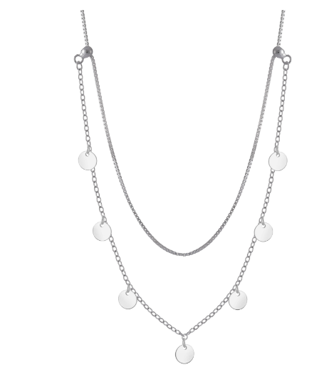 Double Layer Disc Necklace Image 3