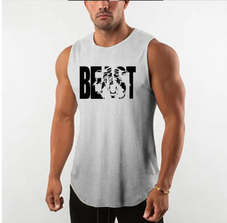 Round Neck High-Slit Sports Vest Image 5
