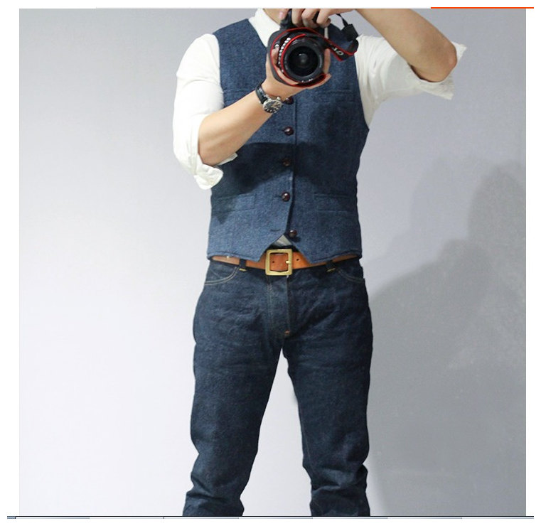 Vintage British Woolen Cloth Casual Suit Vest image