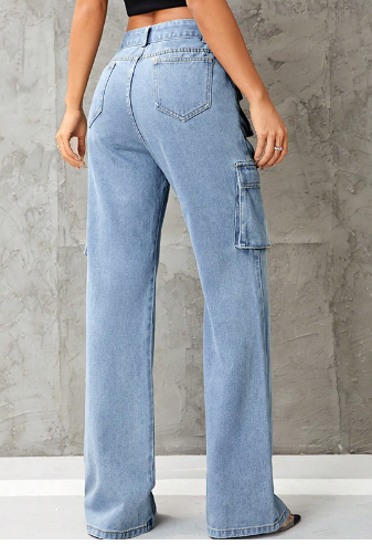 Street Retro Pocket Low Rise Hot Girl Jeans Image 3
