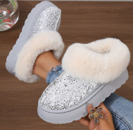 Fox Fur Shallow Mouth Short Boots