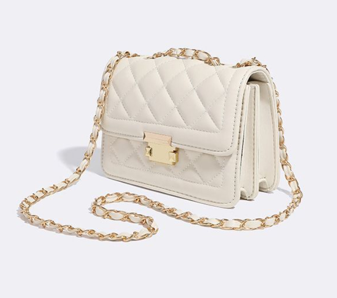 Fashion Atmospheric Rhombus Small Square Bag - Beige