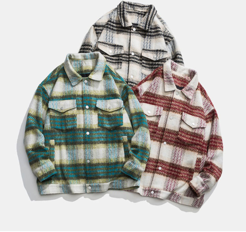 Sea Horse Hair Coarse Checked Shirt Jacket Image 3