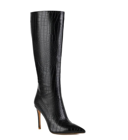 Women's Pointed Rider Long High Heel Boots Image 1